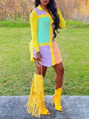 Beautiedoll Colorblock Shirt Dress