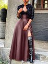 Beautiedoll Slit Faux-Leather Skirt