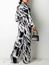 Printed Shirt & Wide-Leg Pants Set