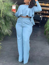 Beautiedoll Solid High-Low Top & Pants Set