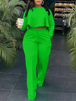 Beautiedoll Solid High-Low Top & Pants Set