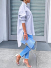 Solid High-Low Slit Shirt