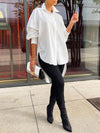 Solid High-Low Slit Shirt