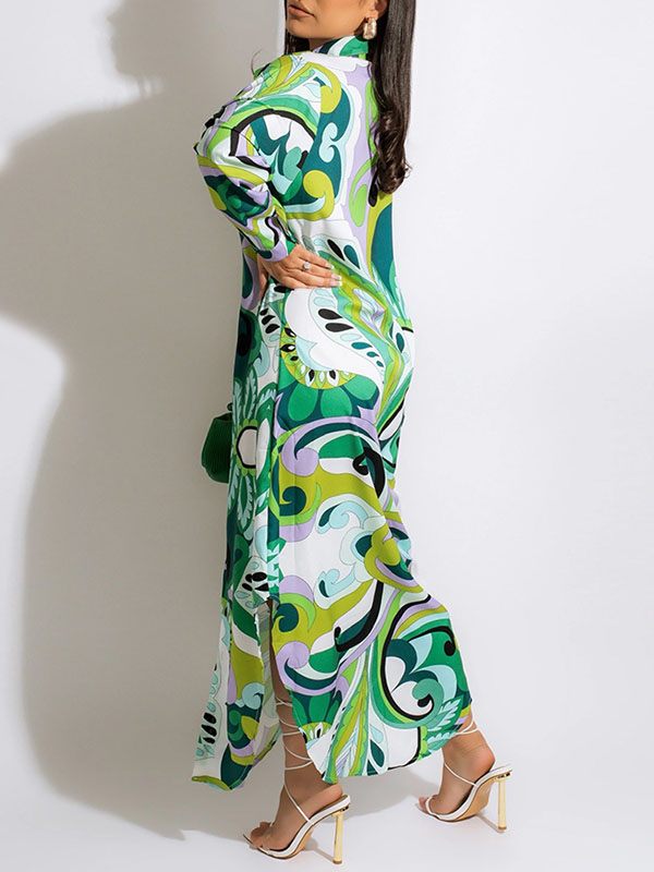 Beautiedoll Printed Shirt Dress