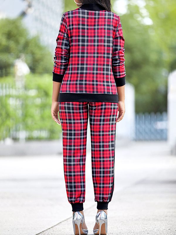Plaid Jacket & Jogger Pants Set