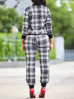 Plaid Jacket & Jogger Pants Set
