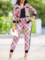 Plaid Jacket & Jogger Pants Set