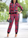 Plaid Jacket & Jogger Pants Set