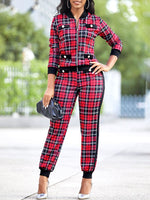 Plaid Jacket & Jogger Pants Set
