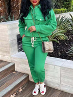 Snap-Front Top & Drawstring Pants Set