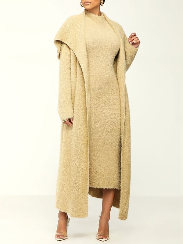 Beautiedoll Fuzzy Cardigan & Dress Set