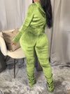 Velvet Ruched Hoodie & Pants Set