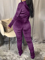 Velvet Ruched Hoodie & Pants Set