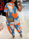 Beautiedoll Printed Button-Front Jumpsuit