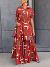 Beautiedoll Printed Tunic Shirt & Wide-Leg Pants Set