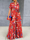 Beautiedoll Printed Tunic Shirt & Wide-Leg Pants Set