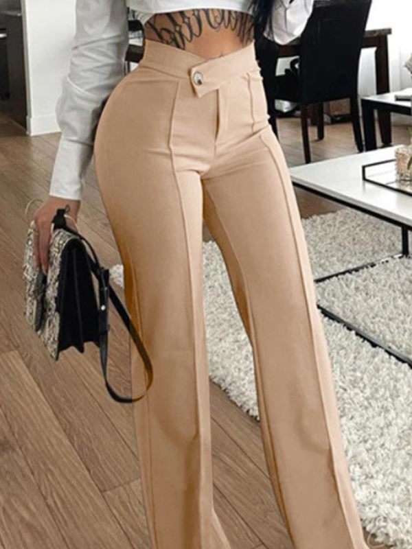 Solid Straight Pants