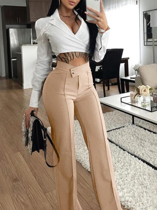 Solid Straight Pants