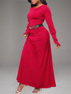 Solid Round-Neck Maxi Dress