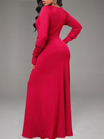 Solid Round-Neck Maxi Dress