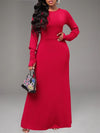 Solid Round-Neck Maxi Dress