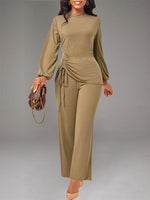 Solid Drawstring Jumpsuit