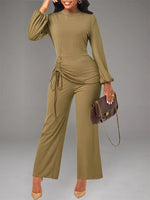 Solid Drawstring Jumpsuit