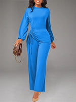 Solid Drawstring Jumpsuit