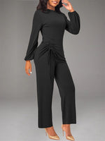Solid Drawstring Jumpsuit