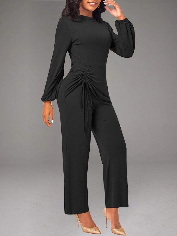 Solid Drawstring Jumpsuit