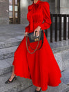 Solid Tied-Neck Dress