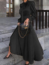 Solid Tied-Neck Dress