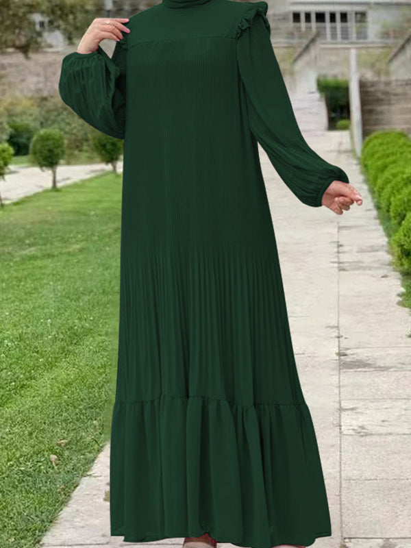 Beautiedoll Solid Ruffle Pleated Dress