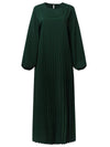 Solid Pleated Maxi Dress