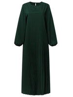 Solid Pleated Maxi Dress