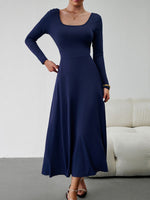 Solid Tied Midi Dress