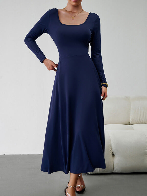 Solid Tied Midi Dress