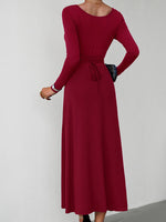 Solid Tied Midi Dress