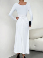 Solid Tied Midi Dress