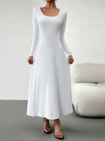 Solid Tied Midi Dress