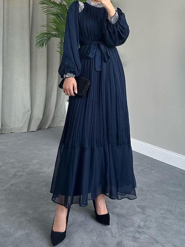 Studded Pleated Dress