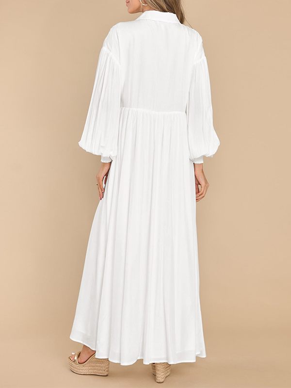 Solid Button-Front Shirt Dress
