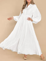 Solid Button-Front Shirt Dress