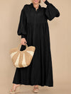 Solid Button-Front Shirt Dress