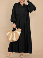 Solid Button-Front Shirt Dress