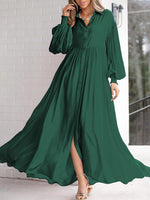 Solid Button-Front Shirt Dress
