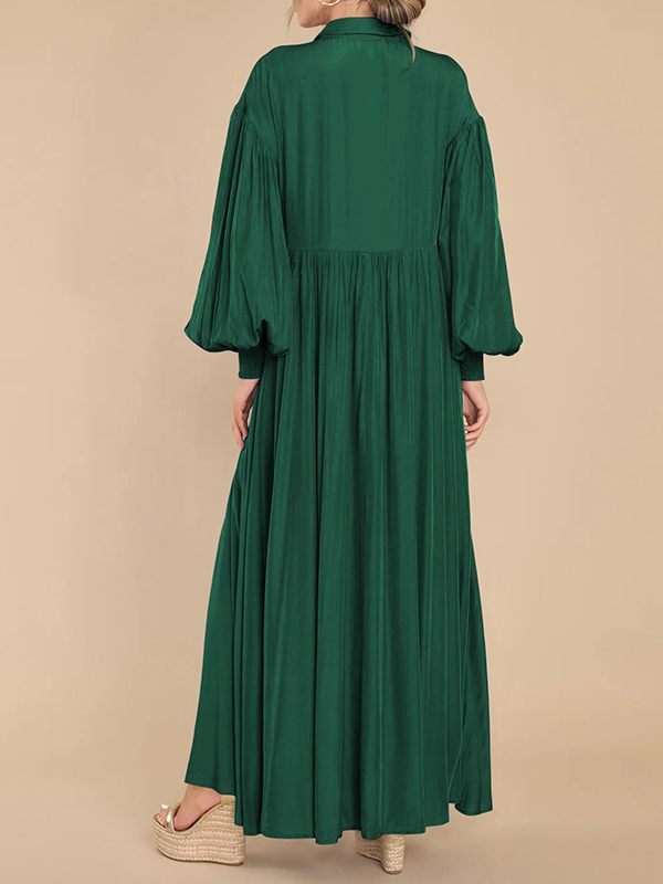Solid Button-Front Shirt Dress