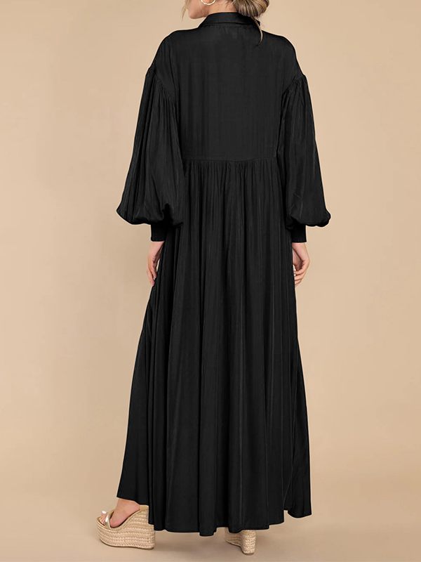 Solid Button-Front Shirt Dress