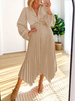 Twisted Front Pleated Dress