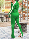 Side-Stripe Jacket & Slit Pants Set